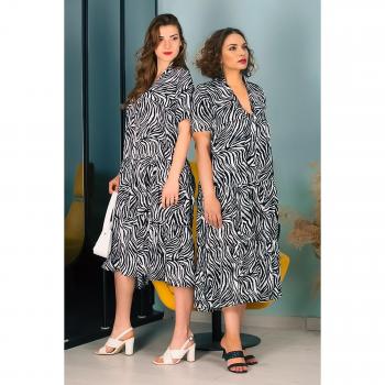 Rochie nera midi a maniche corte per donna 38