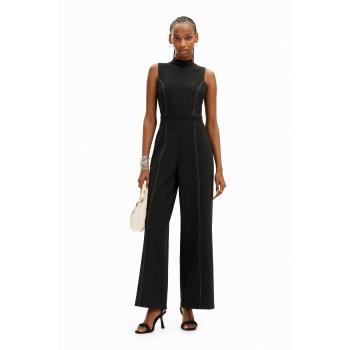 Tuta XL Desigual Culotte Nero con Dettaglio Impunture