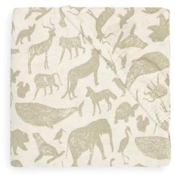 Drap housse animaux en jersey olive 70 x 140 cm