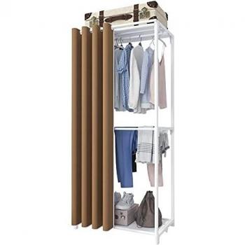 White Pole 3-Level Closet Rack