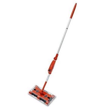 Système de nettoyage sol et tapis Relaxdays 126 cm, Balai électrique sans câble – Rouge‑Argent