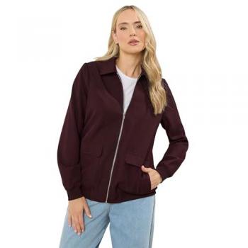 Long Tall Sally Damen Jacke: Bomber mit Kragen (Purpur)