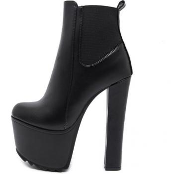 Bottes femmes EilyKen PU, talons larges, style plateforme