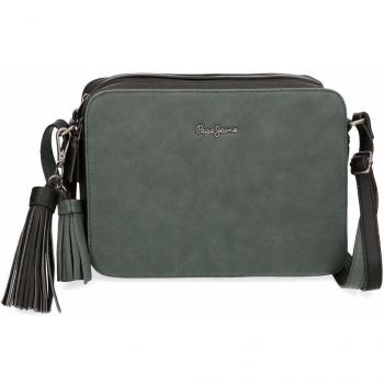 Pochette Bandoulière Pepe Jeans Duane Noire Double Compartiment