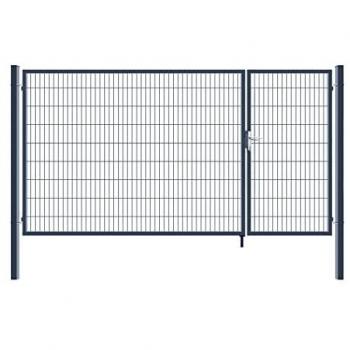 Portail Home Deluxe ADITUS, double battant, couleur anthracite, taille 180x350 cm