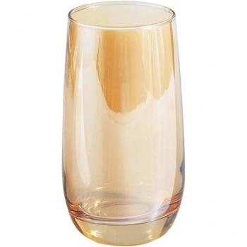 Große runde Glas-Tasse mit Goldüberzug – für Wasser, Wein, Saft, Whisky und Wodka – ideal für den Einsatz in Bars und Restaurants