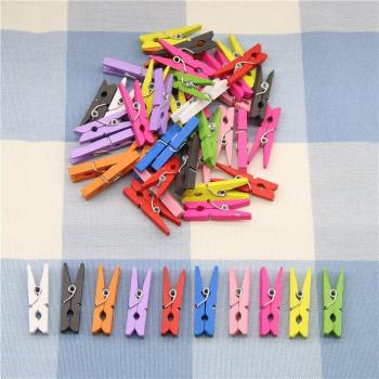 10pcs 25mm Mini Wooden Spring Clips for Photo and Message Decoration