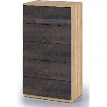 Commode chêne canadian 5 tiroirs style industriel
