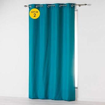 Rideaux Unis en Microfibre Bleu 140x260 cm