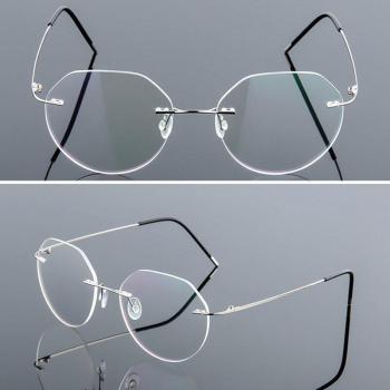Elbru Titanium Rimless Reading Glasses for Presbyopia
