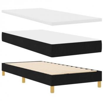 Lit à ressorts noir 100 x 200 cm avec matelas vidaXL