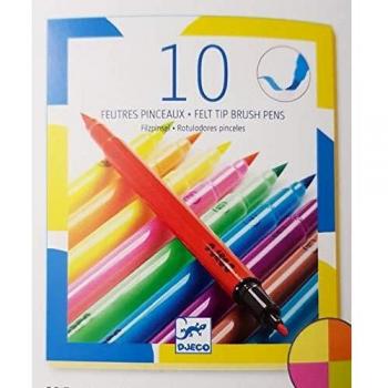 Djeco 10 Brush Markers Pop Colors