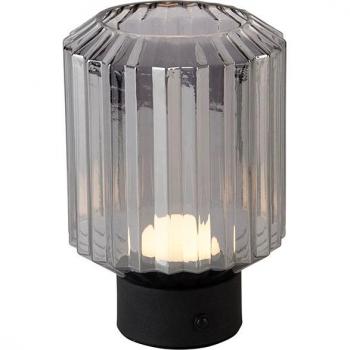 Reality Lord – Table Lamp Rechargeable, verre & métal, noir fumé, 19,5 cm