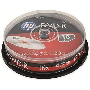 HP DVD-R 16X 10PK caja de pastel
