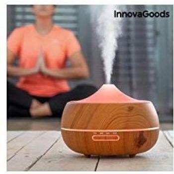 Wooden Multicolour LED Aroma Humidifier by InnovaGoods