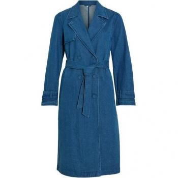 VILA Damen-Trenchcoat in Jeansblau – Model CI – 40