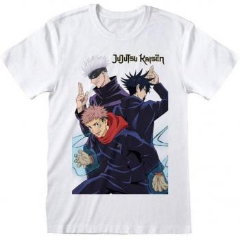 T-Shirt Anime Jujutsu Kaisen Trio Uomo Bianco XL