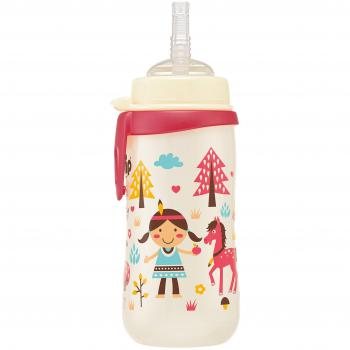 NIP Strohhalmbecher für Kinder, 330 ml, Giraffen, auslaufsicher