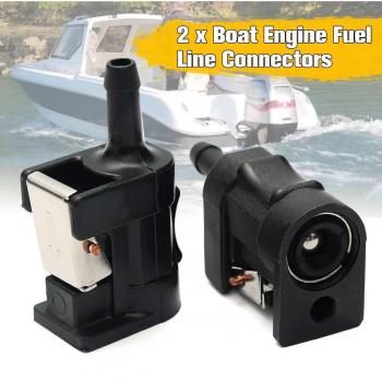 2Pcs Black Plastic Fuel Line Tank Connector for Yamaha Outboard Motor