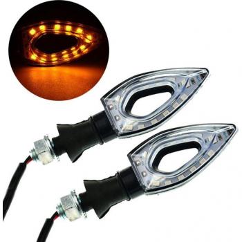 Feux arrière LED flexibles pour moto 12V, 12 LED, Super lumineux, 2 pièces