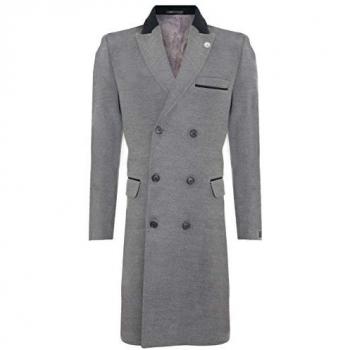 Grey Double-Breasted Peaky Blinders Wool Overcoat, 3/4 Length – TruClothing Mens (Chest 38)