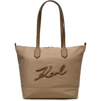 Karl Lagerfeld Totes & Shopper – Signature Nylon MD Tote, beige, Damenmodell