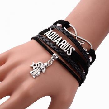 Constellation Leather Wristband for Astrology Lovers
