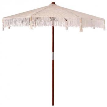 Parasol Macramé Crème 252.5 x 252.5 x 260 cm VidaXL