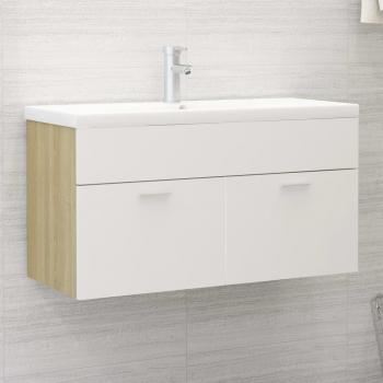 VidaXL Lavabo Embutido Branco Sonoma: Armário com Contrapiso