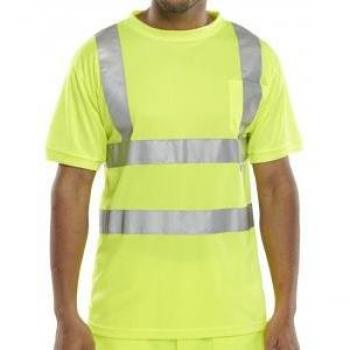 B-Seen Crew Neck T-Shirt Saturn Yellow XXL