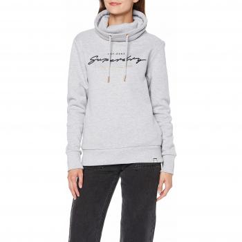 Superdry Sweat-Shirt À Capuche Funnel Applique Femme, Gris (Mid Grey Marl HBA), XXS