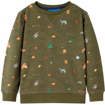 Sudadera de algodón infantil caqui 140