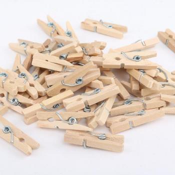 Clips photo en bois naturel, fournitures scolaires