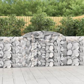 VidaXL Gabionen Set mit Hochbogen 3 Stk. 300x30x100/120cm Verzinktes Eisen