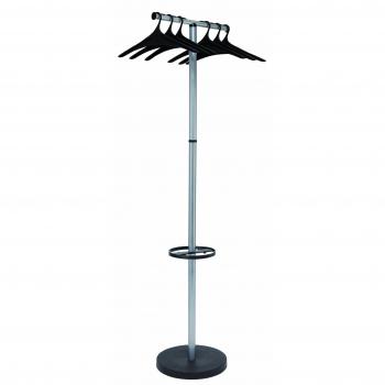 Alba Contemporary Coat Hanger Stand, Metallic Grey & Black