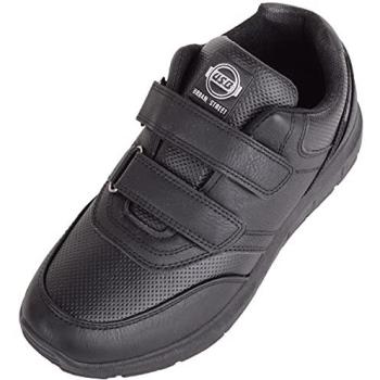 Mens Black Faux Leather Double‑Touch Athletic Trainers – Size 10