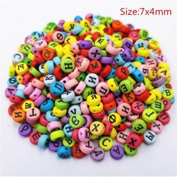 Acrylic Russian Letter Beads