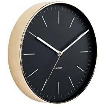 Karlsson Wanduhr Minimal Black-Gold, Ø 27 cm