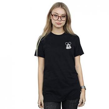 Disney Women's Mickey Mouse Silent Print Tee in Black | Size: 3XL