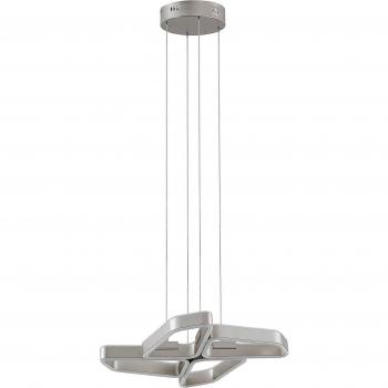Lucande Quinn LED-Hängelampe, vierflammig Nickel