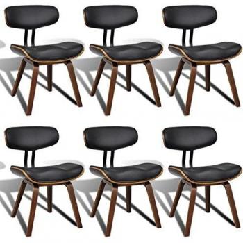 Sedie da Pranzo in Similpelle e Legno Piegato Nere