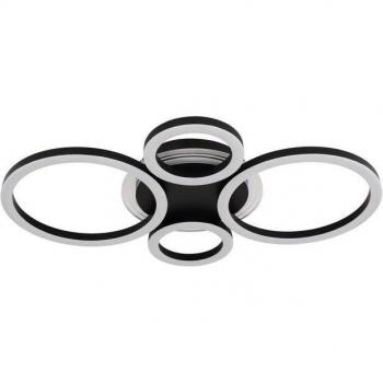 Lámpara de Techo LED 4 Anillos Negro Mate 2700-6500 K
