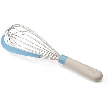 Edelstahl‑Schneebesen & Teigschaber Whiskle 20094, blau, kompakt