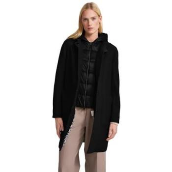 Schwarzer Parka mit Materialmix und herausnehmbarem Westeneinsatz für Damen, Flexcity Stretch Regular Fit