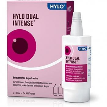 HYLO DUAL INTENSE Augentropfen bei trockenen Augen, intensiv, mit Hyaluronsäure und Ectoin, Doppelpackung 2x10ml