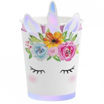 Paquete 6 Vaso Unicornio Iridiscentes 270 cc – Caja Cartón