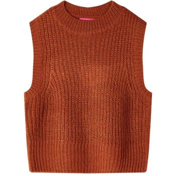 Gilet tricoté pour enfants couleur cognac 92