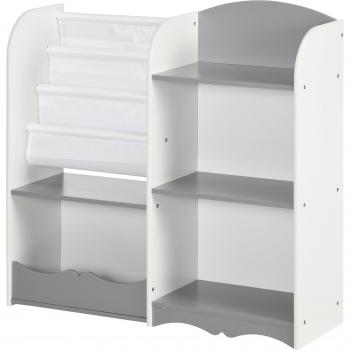Estante de Brinquedos Homcom Cinza e Branco