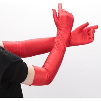 Flapper Style Black Satin Gloves for Adults
