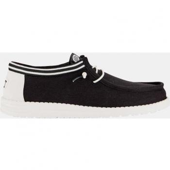 Hey Dude Sapatilha Black & White Wally Letterman para Homens